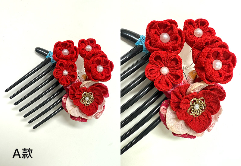 細工纏花雙層繁花髮梳